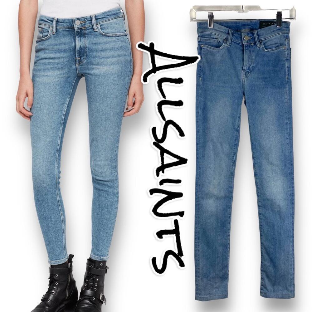Allsaints Grace Skinny Jeans Fresh Blue Women’s Size 25